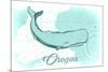 Oregon - Whale - Teal - Coastal Icon-Lantern Press-Mounted Premium Giclee Print