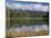 Oregon, Willamette NF. Scott Lake in autumn with the Three Sisters partially obscured by clouds.-John Barger-Mounted Photographic Print