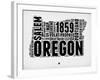 Oregon Word Cloud 1-NaxArt-Framed Art Print