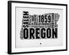 Oregon Word Cloud 1-NaxArt-Framed Art Print