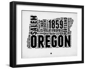 Oregon Word Cloud 1-NaxArt-Framed Art Print
