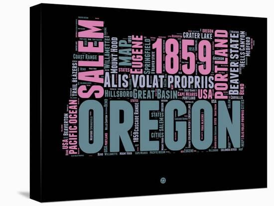 Oregon Word Cloud 2-NaxArt-Stretched Canvas