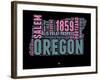 Oregon Word Cloud 2-NaxArt-Framed Art Print