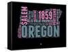 Oregon Word Cloud 2-NaxArt-Framed Stretched Canvas