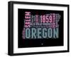 Oregon Word Cloud 2-NaxArt-Framed Art Print