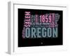 Oregon Word Cloud 2-NaxArt-Framed Art Print