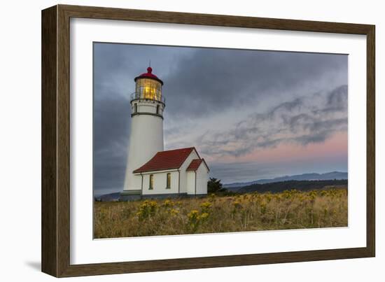 Oregons Oldest Lighthouse at Cape Blanco State Park, Oregon USA-Chuck Haney-Framed Photographic Print