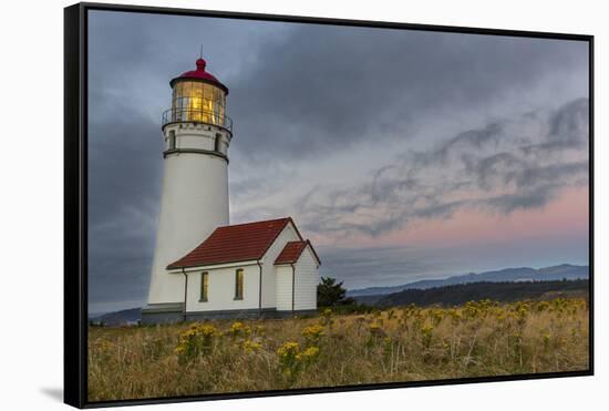 Oregons Oldest Lighthouse at Cape Blanco State Park, Oregon USA-Chuck Haney-Framed Stretched Canvas