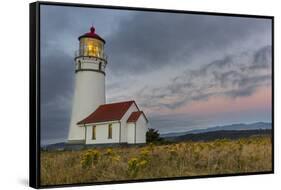 Oregons Oldest Lighthouse at Cape Blanco State Park, Oregon USA-Chuck Haney-Framed Stretched Canvas