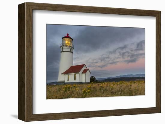 Oregons Oldest Lighthouse at Cape Blanco State Park, Oregon USA-Chuck Haney-Framed Photographic Print