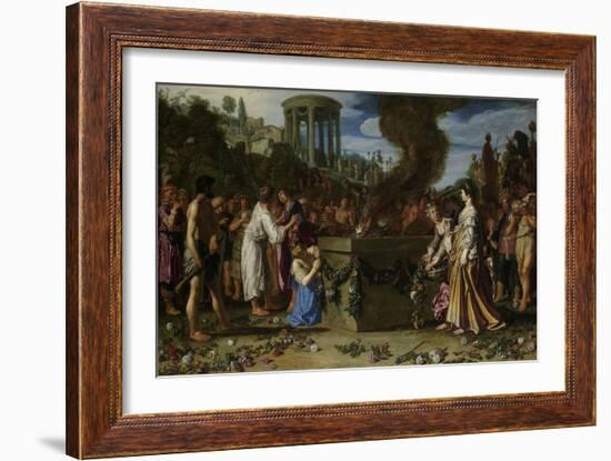 Orestes and Pylades Disputing at the Altar-Pieter Lastman-Framed Art Print