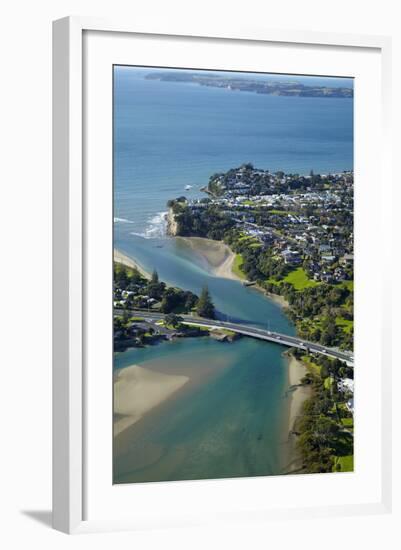 Orewa, Orewa River, and Red Beach, Hibiscus Coast, North Auckland, North Island, New Zealand-David Wall-Framed Photographic Print