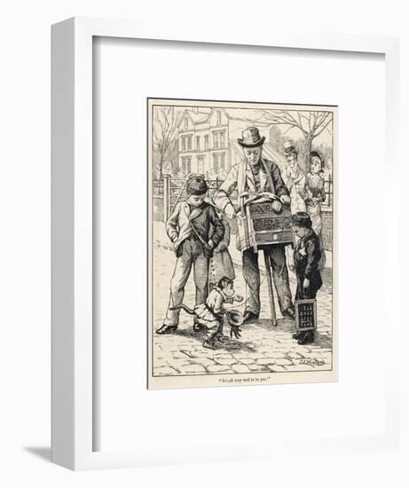 Organ Grinder 1886-null-Framed Art Print