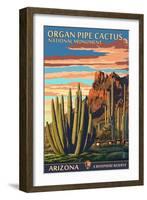 Organ Pipe Cactus National Monument, Arizona-Lantern Press-Framed Art Print