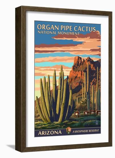 Organ Pipe Cactus National Monument, Arizona-Lantern Press-Framed Art Print