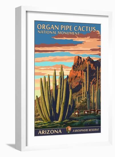 Organ Pipe Cactus National Monument, Arizona-Lantern Press-Framed Art Print