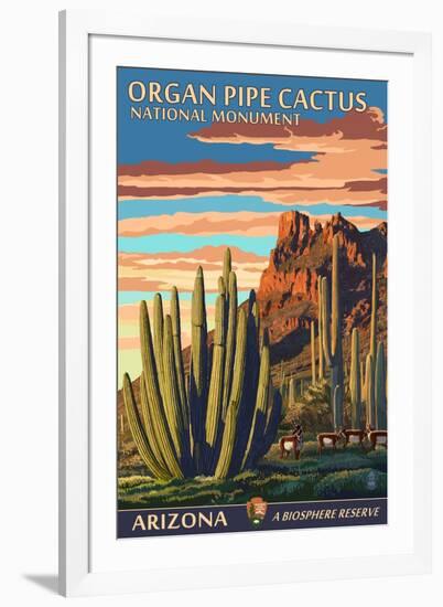 Organ Pipe Cactus National Monument, Arizona-Lantern Press-Framed Art Print