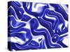 Organic Art Molten Metal Very Crumpled Fabric Blue-Luis Stortini Sabor aka CVADRAT-Stretched Canvas