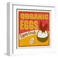 Organic Eggs Vintage Poster-radubalint-Framed Art Print