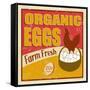 Organic Eggs Vintage Poster-radubalint-Framed Stretched Canvas