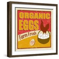 Organic Eggs Vintage Poster-radubalint-Framed Art Print