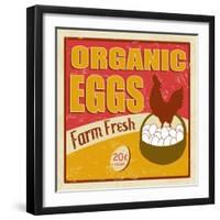 Organic Eggs Vintage Poster-radubalint-Framed Art Print