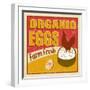 Organic Eggs Vintage Poster-radubalint-Framed Art Print