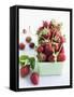 Organic Strawberries with Stems in a Dish-Valerie Janssen-Framed Stretched Canvas
