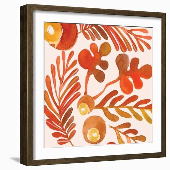 OrganicPatterns    leaves, ferns, fall colors-Robbin Rawlings-Framed Art Print