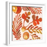 OrganicPatterns    leaves, ferns, fall colors-Robbin Rawlings-Framed Art Print