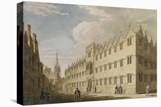 Oriel College, Oxford, with St. Mary's Church in the Distance-Thomas Malton II-Stretched Canvas