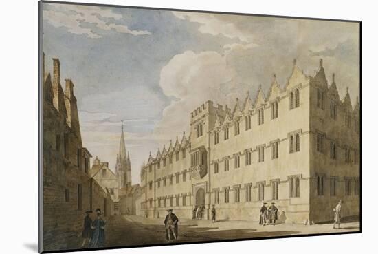 Oriel College, Oxford, with St. Mary's Church in the Distance-Thomas Malton II-Mounted Giclee Print