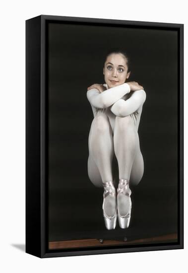 Oriella Dorella Dressed as a Ballet Dancer-Angelo Cozzi-Framed Stretched Canvas