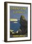 Orient Line to Australia Poster Showing a Steam Liner Passing Sydney Heads-null-Framed Art Print