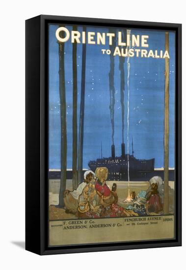 Orient Line to Australia Poster-null-Framed Stretched Canvas