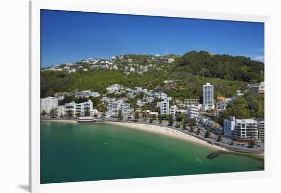 Oriental Bay, and Mt Victoria, Wellington, North Island, New Zealand-David Wall-Framed Photographic Print