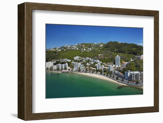 Oriental Bay, and Mt Victoria, Wellington, North Island, New Zealand-David Wall-Framed Photographic Print