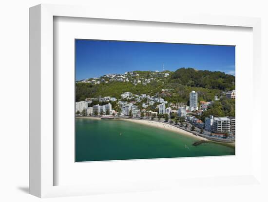 Oriental Bay, and Mt Victoria, Wellington, North Island, New Zealand-David Wall-Framed Photographic Print