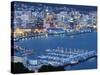 Oriental Bay and Wellington Harbour, Wellington, North Island, New Zealand, Pacific-Kober Christian-Stretched Canvas