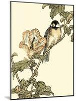 Oriental Bird on Branch I-Vision Studio-Mounted Art Print
