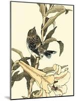 Oriental Bird on Branch II-Vision Studio-Mounted Art Print