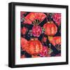 Oriental Chinese New Year Silk-null-Framed Art Print