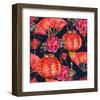 Oriental Chinese New Year Silk-null-Framed Art Print