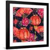 Oriental Chinese New Year Silk-null-Framed Art Print