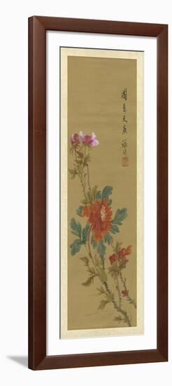 Oriental Floral Scroll I-null-Framed Art Print