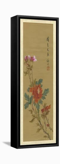 Oriental Floral Scroll I-null-Framed Stretched Canvas