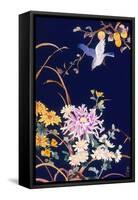 Oriental Flowers and Bird-Haruyo Morita-Framed Stretched Canvas