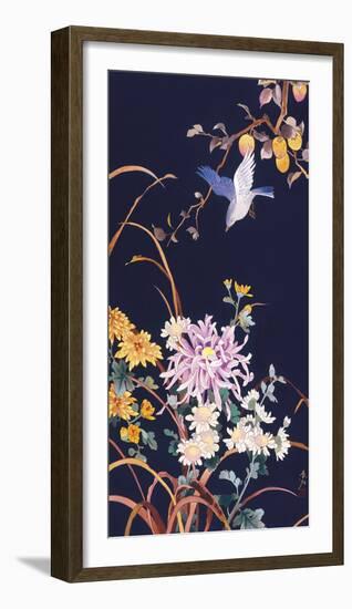 Oriental Flowers & Bird-Haruyo Morita-Framed Giclee Print