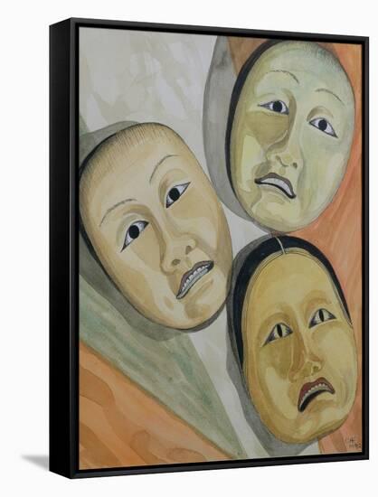 Oriental Masks-Carolyn Hubbard-Ford-Framed Stretched Canvas