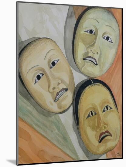 Oriental Masks-Carolyn Hubbard-Ford-Mounted Giclee Print